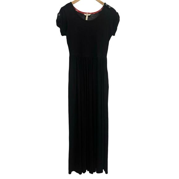 Matilda Jane Make Believe Night Owl Maxi Dress M Rayon Short Roll Tab Sleeve - Picture 1 of 5